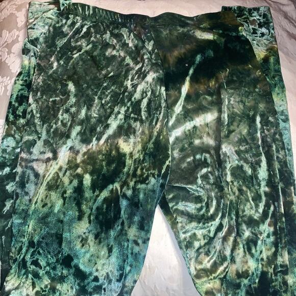 BRAND NEW TIE DYE VELVET LEGGINGS s - Picture 1 of 10